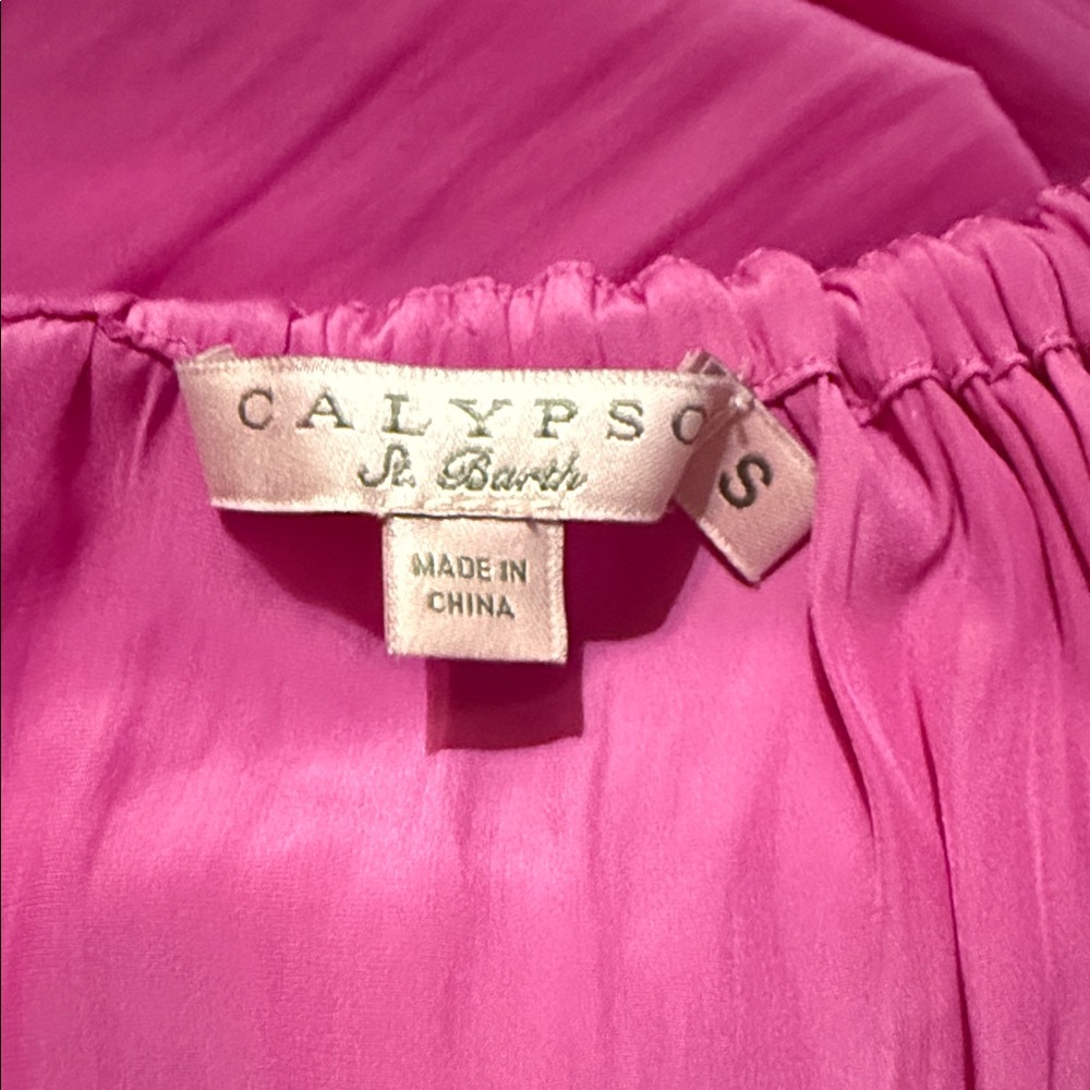 Calypso St. Barth Vibrant Pink High Low Halter Dress Size Small - Picture 8 of 8
